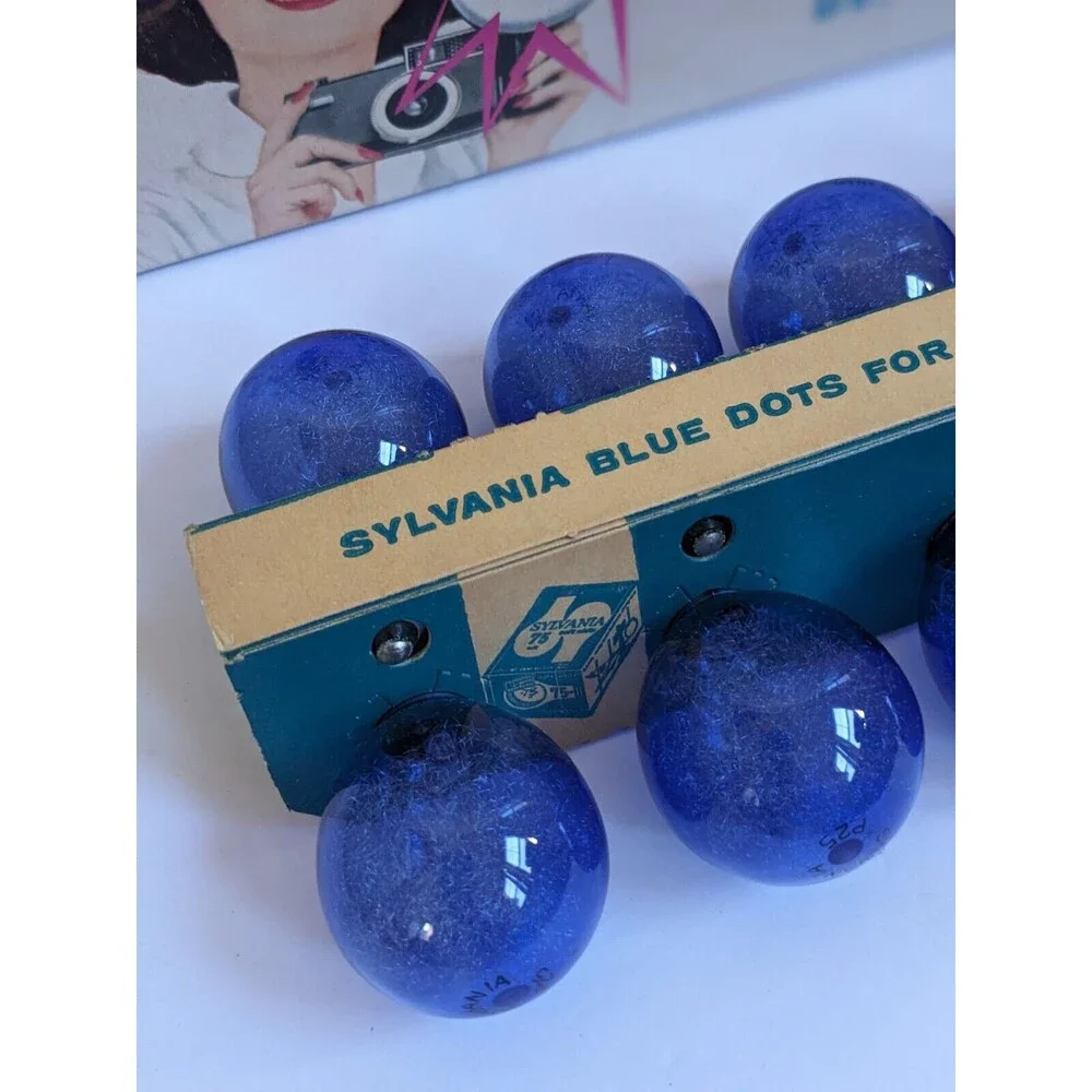 Vintage Sylvania Press‎ 25B Blue Dot Flashbulbs 12-Pack In Original Box NOS